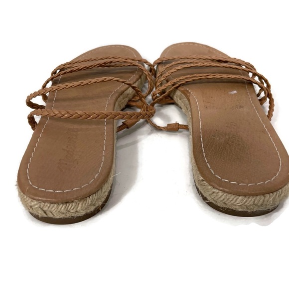 Madewell Kathryn Leather Braided Multi-Strap Espadrille Slide Sandal Size 11 - Picture 7 of 10